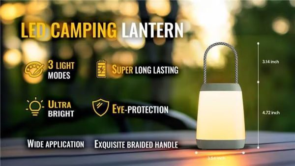 2 Pack LED Camping Lights, Battery Powered LED Camping Lantern with 3 Modes, Portable Night Light for Tent, Hiking, Emergency, Backpacking, Indoor and Outdoor Use - Image 7