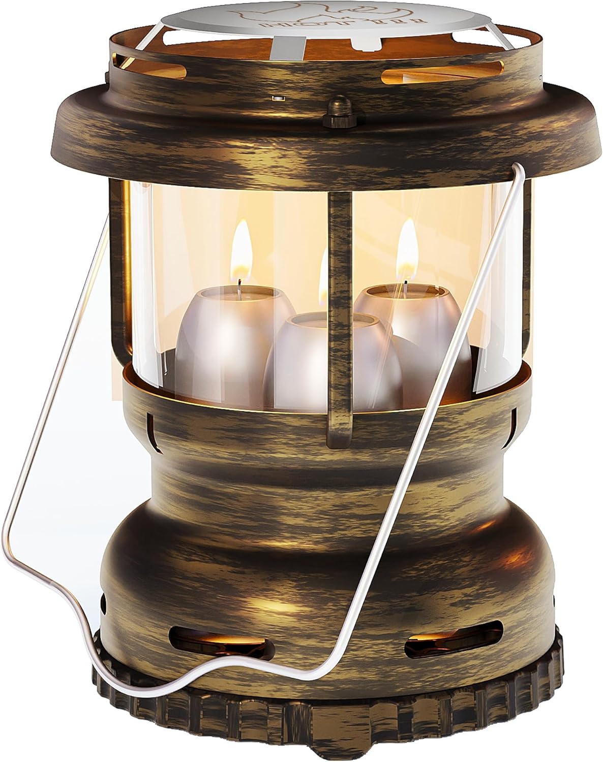 3-Wick Emergency Candle Lantern for Power Outages [18H+ Burning